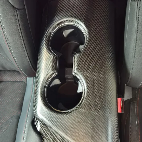 Vista 5 de Fibra de carbono real compatible con Toyota Supra GR A90 A91 MK5 2019-2022 2023 2024 Control central de coche, cubierta de caja de apoyabrazos