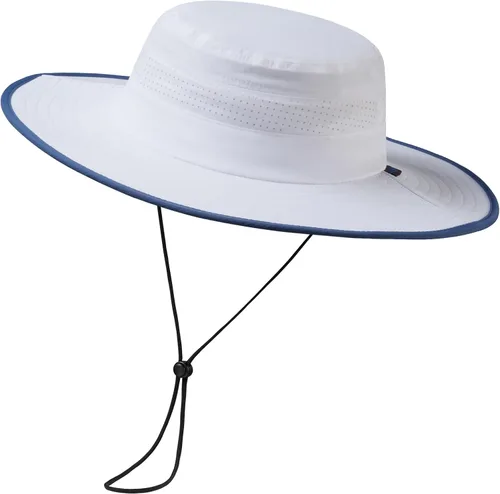 Vista 13 de Sombrero de cubo de sol con ala plegable UPF 50+ resistente al agua con malla perforada láser ajustable para hombres y mujeres al aire libre Caqui
