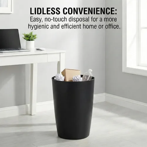 Vista 5 de Mini cesta de basura – Cubo de basura de plástico pequeño y duradero – Parte superior abierta sin tapa, perfil delgado para espacios compactos