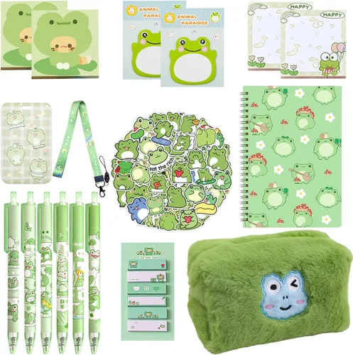 Vista 7 de Juego de 406 piezas de artículos de papelería de oso lindo, suministros de oficina Kawaii, incluye un divertido estuche para lápices, bolígrafos