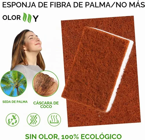 Vista 2 de Esponja natural a base de plantas, paquete de 12 esponjas de limpieza de fibra de palma con esponjas biodegradables compostables que no rayan