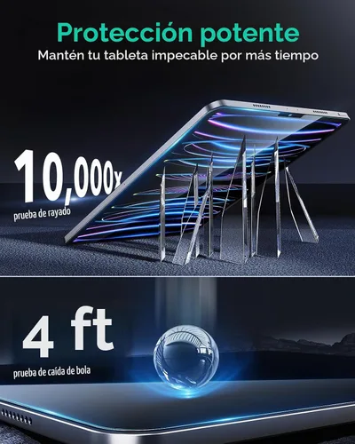 Vista 7 de ESR Protector de pantalla para iPad Pro de 11 pulgadas (2022/2021/2020/2018), protector de pantalla para iPad Air 5/4, película de vidrio templado