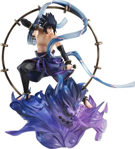 Vista 2 de MegaHouse Naruto Shippuden Sasuke Uchiha Raijin GEM Series Remix Figura de estatua
