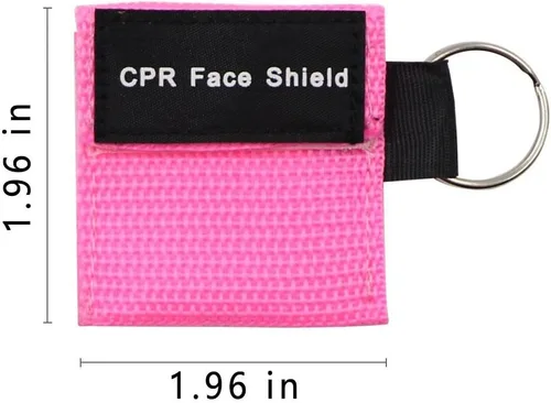 Vista 2 de 10 piezas de máscara de protección facial RCP llavero llavero kit de emergencia RCP protectores faciales máscara de bolsillo para primeros auxilios