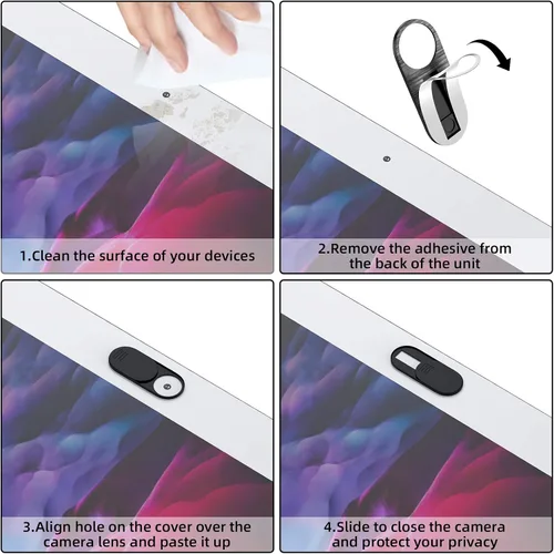 Vista 6 de Funda para cámara web, funda ultradelgada para cámara compatible con laptop, MacBook, computadora, portátiles, PC, dispositivos Apple y cámara