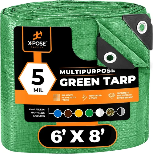 Vista 86 de Xpose Safety - Lona de polietileno ligera azul – Funda protectora multiusos, paño de goteo – duradero, impermeable, resistente a la intemperie