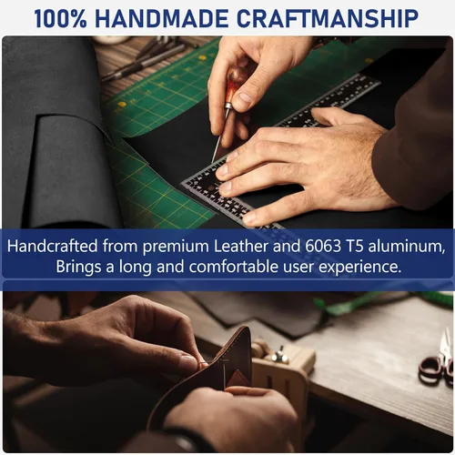 Vista 8 de Cartera Tarjetero para Hombres - Estuche de Aluminio Desplegable, Cuero de Microfibra Flexible Premium, Cartera Inteligente para Hombres, Bloqueo