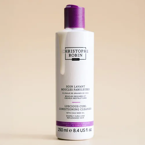 Vista 5 de Christophe Robin Acondicionador limpiador de rizos Luscious con aceite de semilla de chía para cabello ondulado a suave rizado, 8.4 onzas líquidas