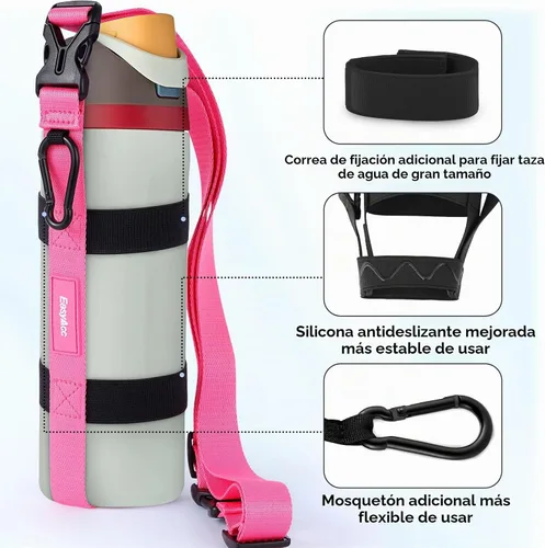 Vista 3 de EasyAcc Correa de Soporte para Botella de Agua, para Owala FreeSip 24 32 40 oz, Hydro Flask, Cirkul, Yeti, Stanley Flip, Botellas de Agua