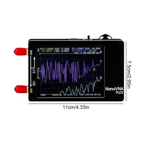 Vista 7 de Spectrum Analyzer, 50Khz-2.7Ghz Vector Network Analyzer Rechargeable Nanovna Plus Antenna Spectrum for Transmission Coefficients(Analyzer 32G SD