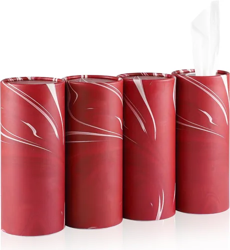 Vista 8 de SINGARO Portapañuelos para Coche, Paquete de 4 Portavasos para Pañuelos Faciales con Bolsa de Pañuelos de Viaje, Caja de Pañuelos para Coche