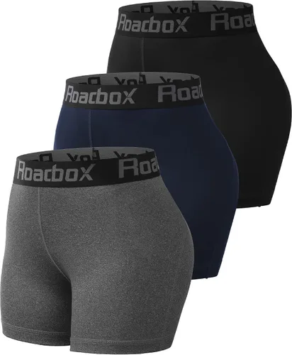 Vista 11 de Roadbox - Pantalones cortos de voleibol de spandex para mujer de 3 pulgadas con bolsillo/sin bolsillo, paquete de 2/3 unidades de pantalones cortos