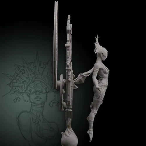 Vista 4 de 1/18 Ancient Fantasy Warrior Stand Resina Figura Modelo Kit Sin Ensamblar Sin Pintar