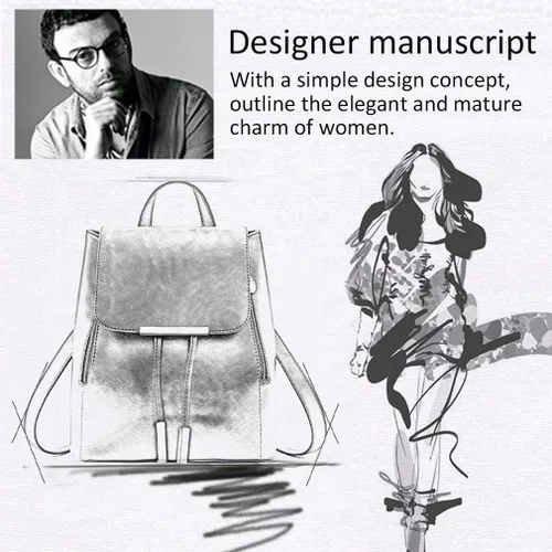 Vista 6 de Pahajim - Mochila de cuero sintético con zíper casual a la moda para mujer