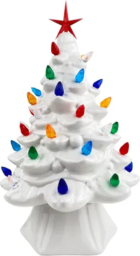 Vista 6 de National Artcraft Adornos de luz grandes de cerámica estilo giro para árbol de Navidad, paquete de 25 unidades (aguamarina)
