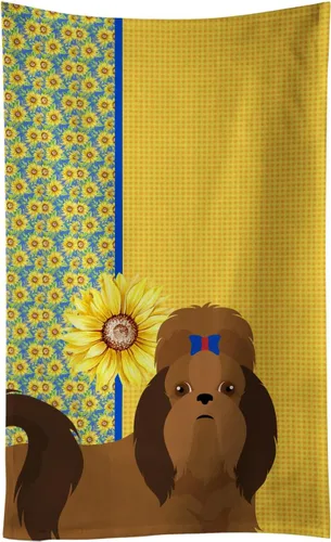 Vista 146 de Caroline's Treasures WDK5313KTWL - Toalla de cocina con diseño de girasoles de verano, color negro y tostado, Airedale Terrier, toalla de mano