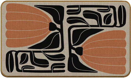 Vista 15 de Tapete abstracto bohemio negro y dorado, moderno, negro, blanco y dorado, antideslizante, para puerta delantera, porche, interior, exterior