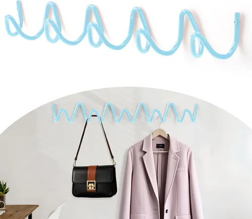 Vista 15 de Perchero de Pared con Montaje en Pared, Ganchos de Pared Creativos con Capacidad de 20KG, Fácil Instalación, Ganchos Multiusos para Abrigo, Negro