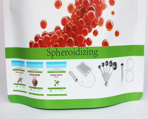 Vista 2 de Alginato de sodio 50G + cloruro de calcio 50G + citrato de sodio 50G + caja de caviar + cuchara medidora + herramienta de bola + tutorial
