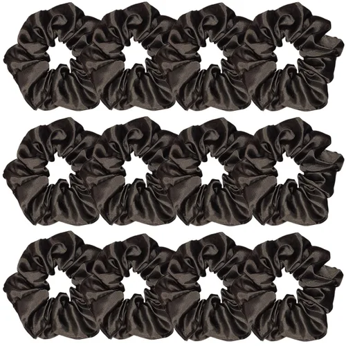 Vista 24 de Sufermoe 12 bandas elásticas para el cabello de seda satinada, color azul surtido de 4.5 pulgadas para mujeres y niñas