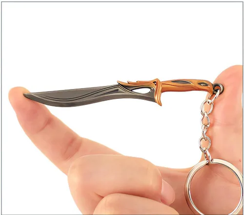Vista 3 de EVANEM Juego Valorant Sovereign Knife Llavero Modelo Figuras de Acción Juego Juguetes Colección Regalo Escritorio Decoración Mochila Colgante Regalo