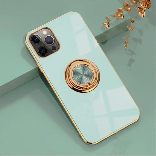 Vista 36 de Compatible con iPhone 11 Kickstand, anillo de rotación de 360 grados integrado con borde de oro rosa brillante que funciona con soporte magnético