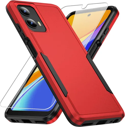Vista 12 de Funda para Moto G 5G 2023, con Protector de Pantalla [Probado contra Caídas de Grado Militar] Funda Protectora de Servicio Pesado Resistente Rugosa