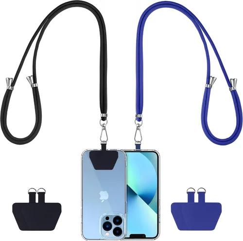 Vista 22 de CACOE Cordón para teléfono celular 2 piezas - 1 pieza correa ajustable para el cuello, 1 pieza correa de muñeca, 2 piezas almohadillas, cruzado