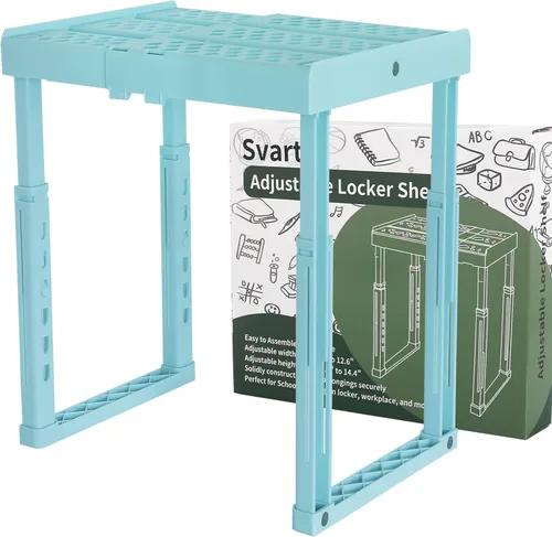 Vista 10 de Svartur Estante de casillero para casillero escolar, altura y ancho ajustables, organizador de casillero, apilable, herramientas de casillero