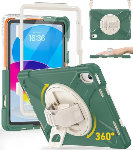 Vista 18 de BRAECN Funda para iPad de 9ª/8ª/7ª Generación, Funda Resistente a Prueba de Golpes con Protector de Pantalla, Soporte para Lápiz, Soporte para Tapa
