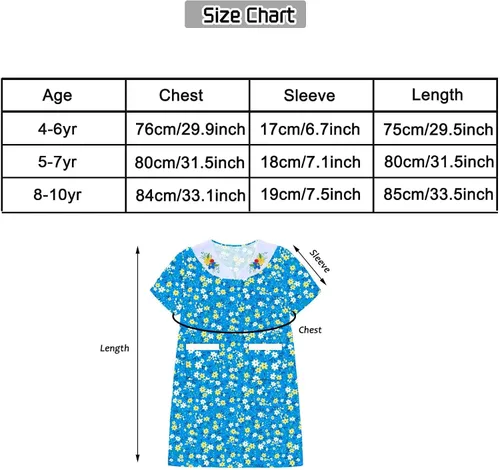 Vista 5 de Znorso Old Lady Costume Kit 100th Day of School Little Girls with Nightgown Wig Cane & Other Halloween Cosplay Dress Up