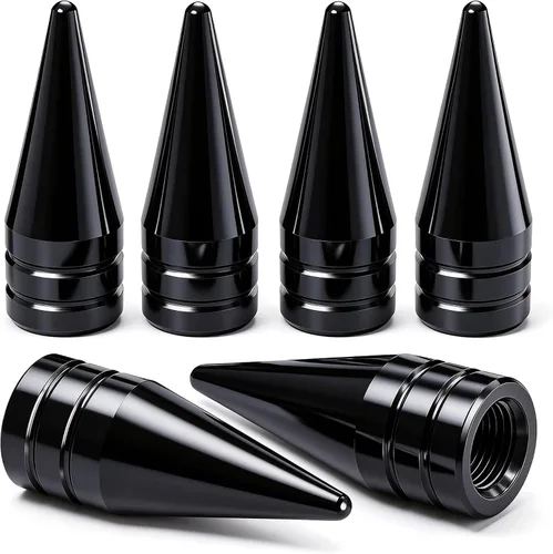 Vista 26 de 4 piezas de tapas de válvula de rueda con forma de punta, válvula de rueda de aleación de aluminio con punta, cubiertas universales de válvula