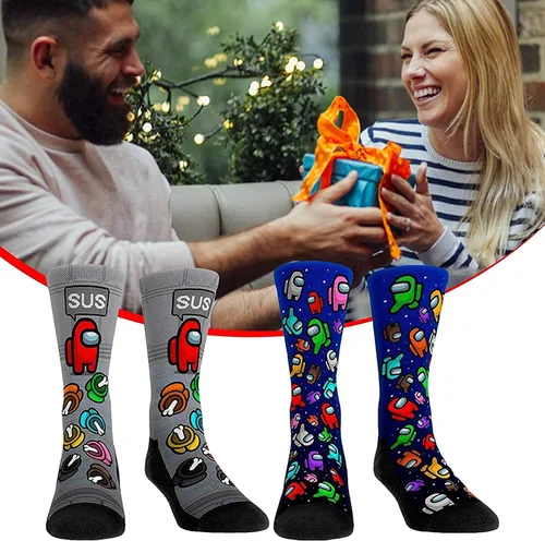 Vista 4 de Games Novelty - Calcetines de algodón cómodos para hombre y mujer