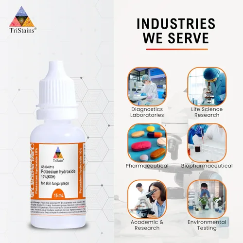 Vista 4 de Hidróxido de potasio KOH 10%, 15mL (Compre 1 y obtenga uno gratis)