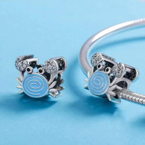 Vista 4 de Junyi Jewelry Abalorio de sirena de plata de ley 925 con diseño de pez de delfín y ballena para pulsera Pandora