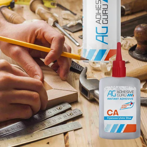 Vista 3 de Adhesive Guru Pegamento CA con activador (1.7 oz - 6.76 fl oz) - Súper pegamento de cianoacrilato premium para carpintería, torneado de madera