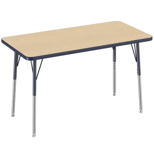 Vista 169 de FDP - Mesa rectangular para actividades escolares y de oficina (24 x 36 pulgadas), patas estándar con deslizadores giratorios, altura ajustable