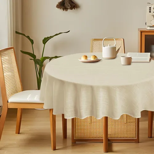 Vista 28 de Mantel rectangular de lino natural, mantel ligero con textura de otoño de 52 x 70 pulgadas, resistente al agua, resistente a las manchas, mantel