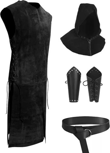 Vista 2 de Armadura medieval para el pecho para hombre, disfraz de caballero de caballero, armadura de cuero vikingo, LARP, Halloween, fiesta de cosplay