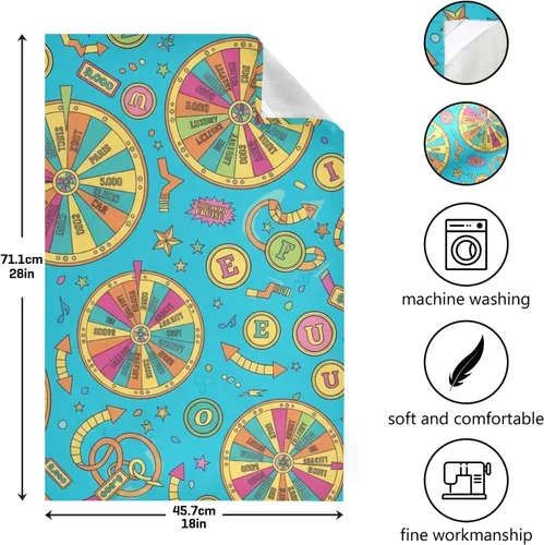 Vista 3 de GAIREG Colorful Retro Blue Dish Cloth Set, 28x18 Inch Absorbent Commercial Kitchen Towels Bulk, Set of 6