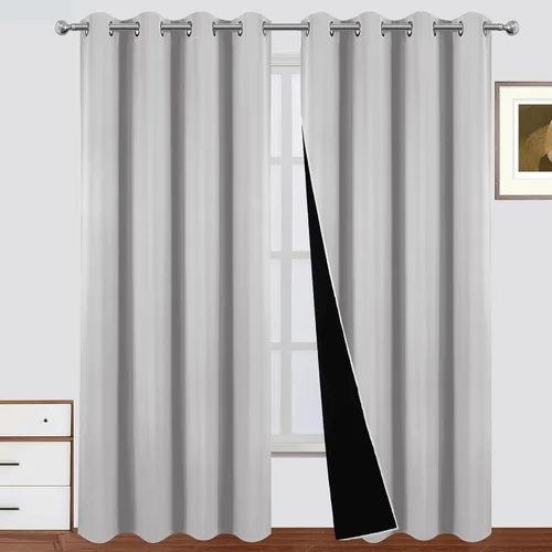 Vista 38 de LEMOMO Cortinas 100% opacas de 38 x 54 pulgadas, 2 paneles de oscurecimiento con aislamiento térmico para dormitorio