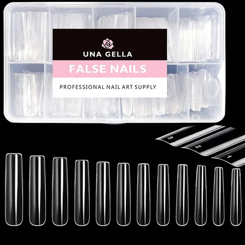 Vista 8 de UNA GELLA Kit de extensión de uñas de gel con puntas de uñas de gel suave, puntas de uñas de almendra, 504 piezas con pegamento de uñas de gel