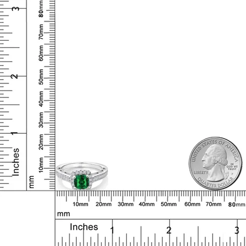 Vista 18 de Gem Stone King Anillo de compromiso de plata de ley 925 de 0.236 in con piedra natal y zafiro blanco creado con acento Anillo de compromiso