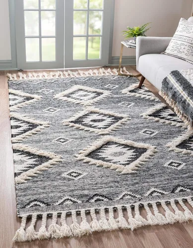 Vista 13 de Unique Loom Mesa Collection - Alfombra de área - Papago (2 pies 2 pulgadas x 6 pies 1 pulgada, carbón/gris)
