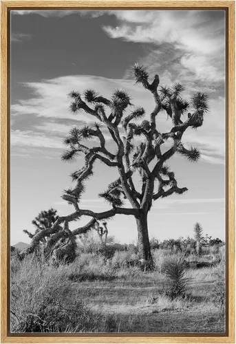 Vista 29 de SIGNWIN Lienzo enmarcado para pared, bosque blanco y negro, pino, ilustraciones de naturaleza silvestre, arte moderno, rústico, decorativo