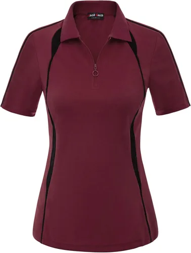 Vista 2 de JACK SMITH Polo de golf deportivo de manga corta que absorbe la humedad para mujer