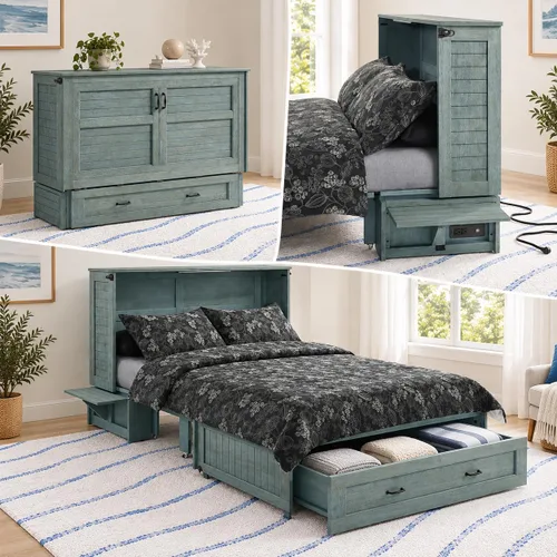 Vista 10 de Night & Day Muebles Poppy - Cama de madera flotante cepillada con colchón Murphy, Queen