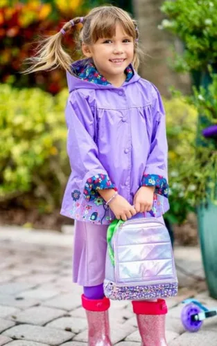 Vista 5 de Arshiner Chaqueta impermeable con capucha para niñas y niños