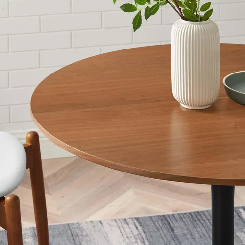 Vista 7 de Modway EEI-6313-WAL-BLK Pursuit - Mesa de comedor de 40 pulgadas, color negro nogal
