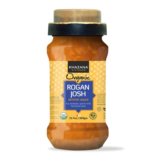 Vista 15 de Khazana Salsa a fuego lento de pollo con mantequilla orgánica, tarro de 12.7 onzas, sin OMG, vegano, sin gluten, kosher, auténticas comidas indias